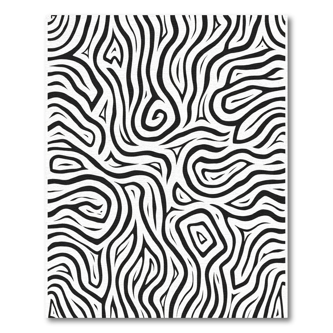 Monochrome Black White Organic Swirl Rug