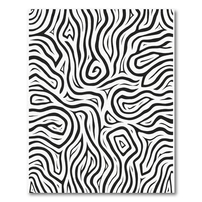 Monochrome Black White Organic Swirl Rug