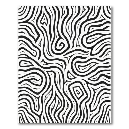 Monochrome Black White Organic Swirl Rug