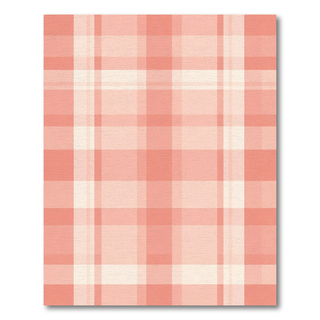 Coral Pink Plaid Seamless Grid Rug