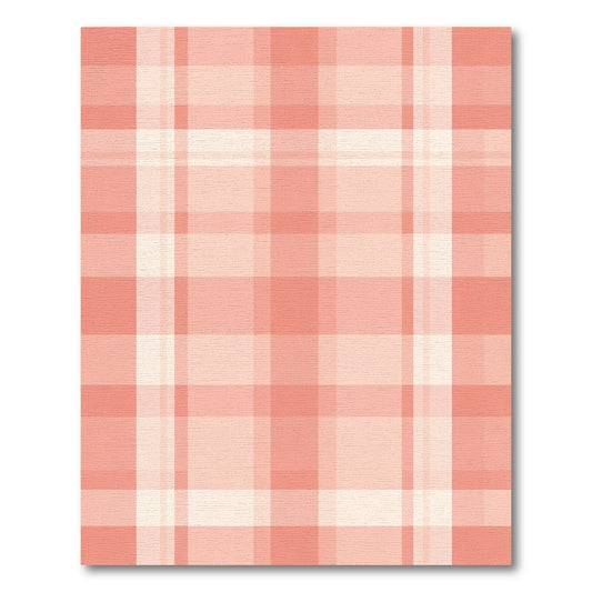 Coral Pink Plaid Seamless Grid Rug
