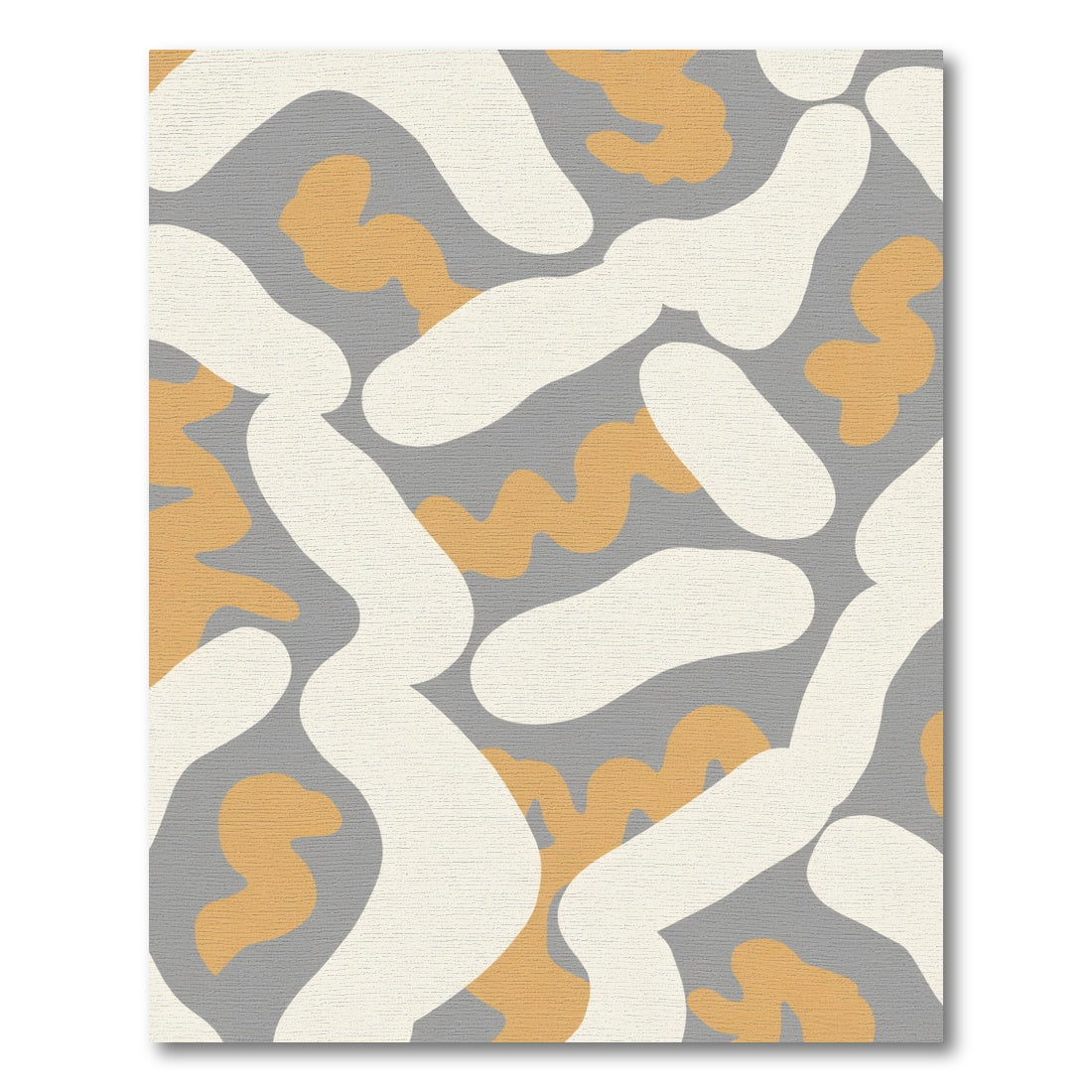Groovy Cream Orange Abstract Shapes Rug