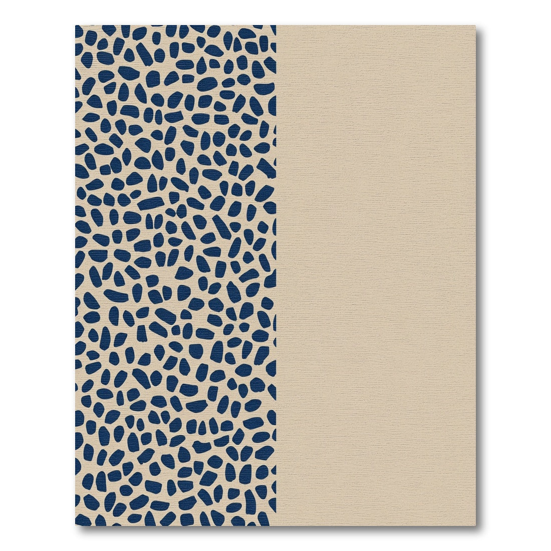 Navy Beige Organic Pebble Rug
