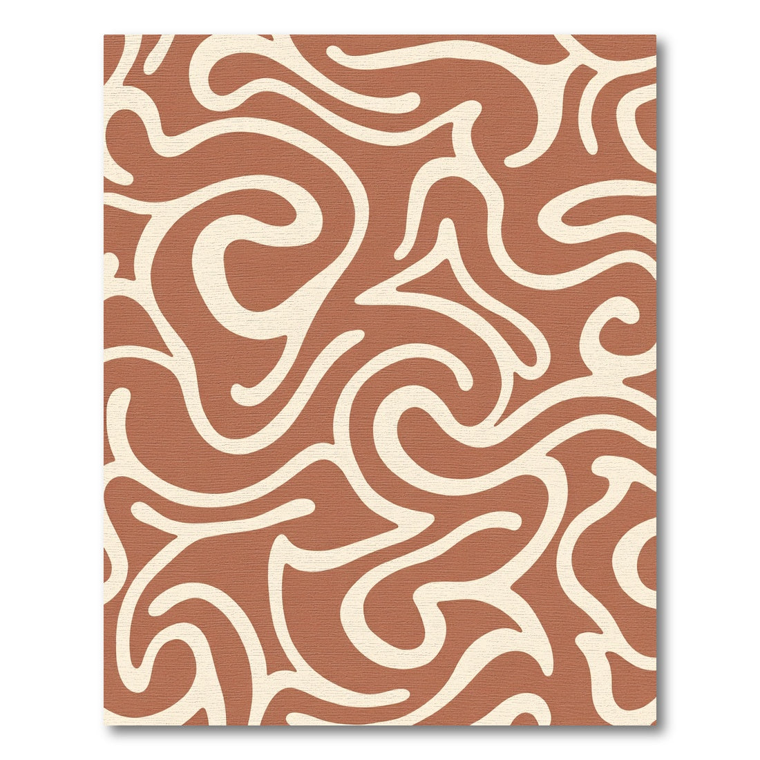 Earthy Terracotta Swirl Flow Rug