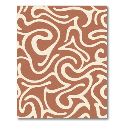 Earthy Terracotta Swirl Flow Rug