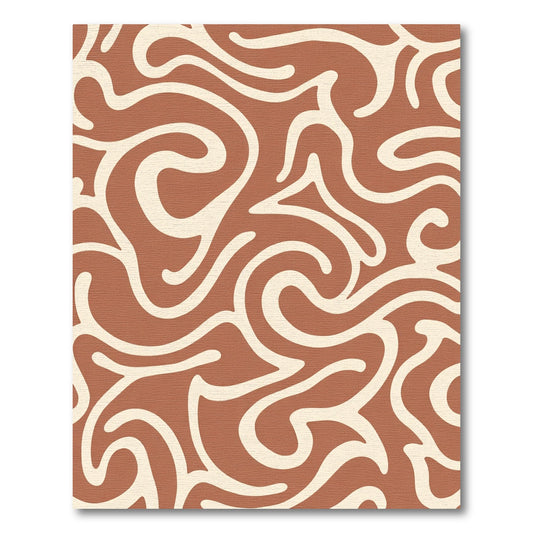 Earthy Terracotta Swirl Flow Rug