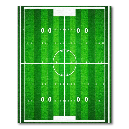 Vibrant Green Football Field Rug