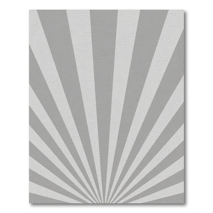 Monochromatic Sunburst Radiating Lines Rug