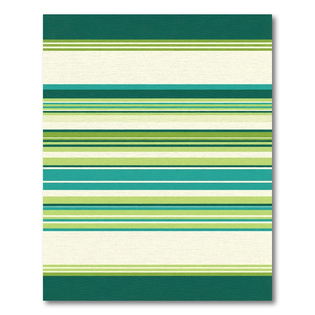 Teal Green Cream Striped Rug
