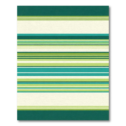Teal Green Cream Striped Rug