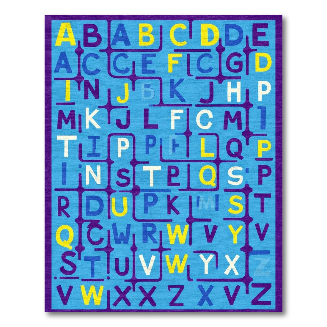 Vibrant Multicolor Alphabet Grid Rug