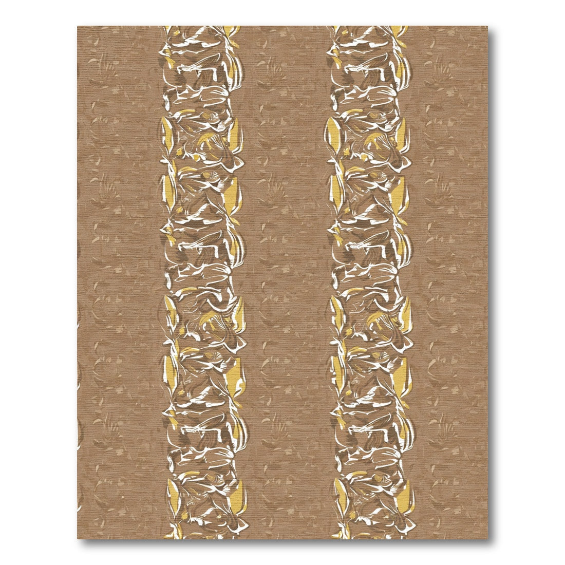 Earthy Tone Vertical Floral Stripe Rug