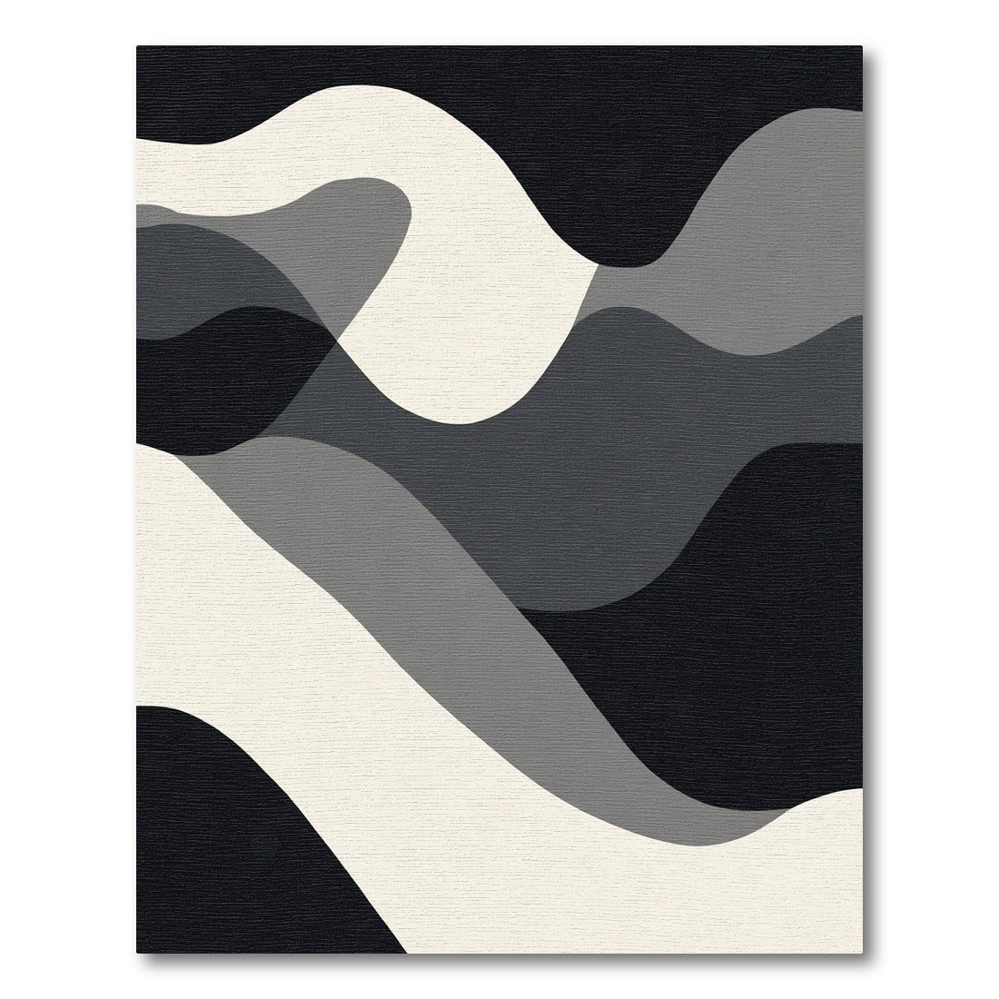 Monochromatic Abstract Flowing Landscape Rug