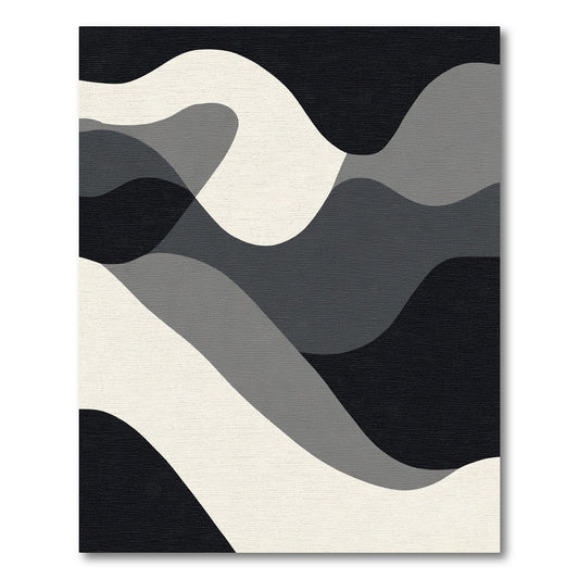 Monochromatic Abstract Flowing Landscape Rug