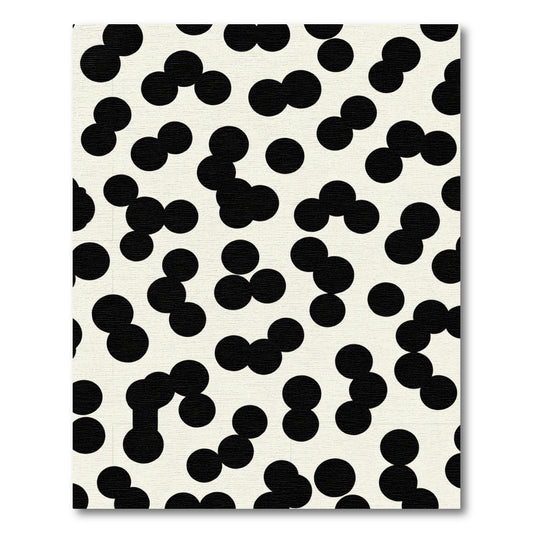 Black Circles Cream Background Composition Rug