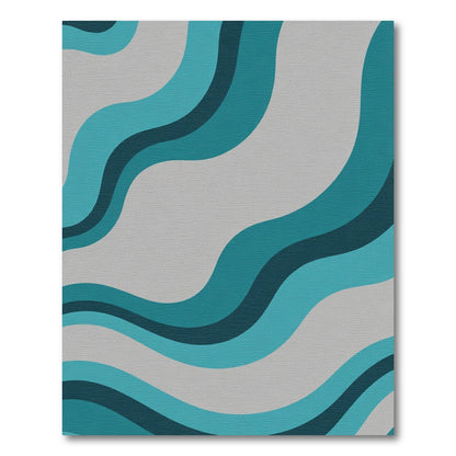 Teal Aqua Swirl Gradient Rug