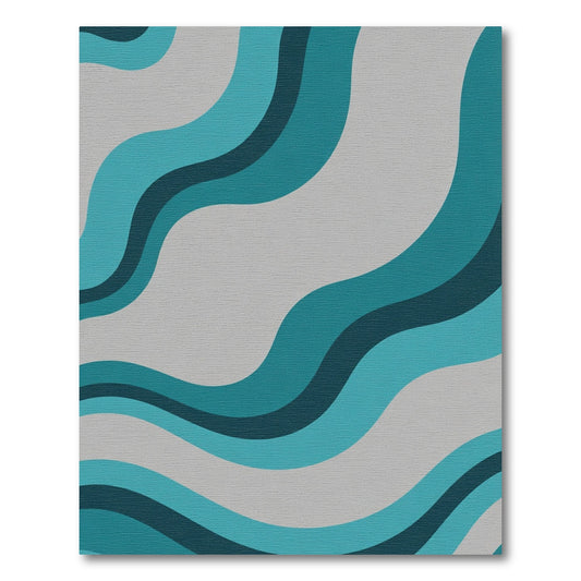 Teal Aqua Swirl Gradient Rug