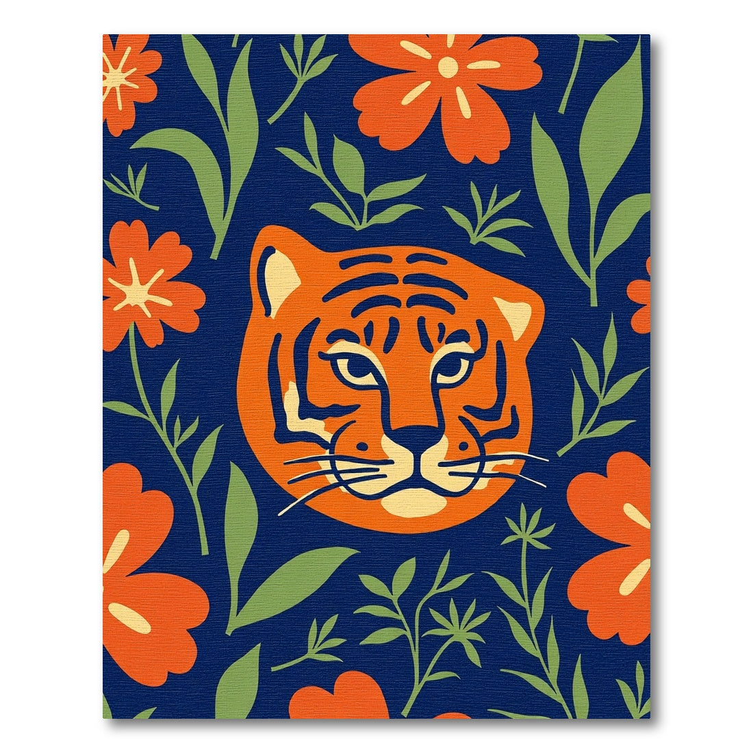 Orange Tiger Garden Floral Rug