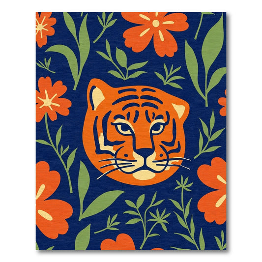 Orange Tiger Garden Floral Rug