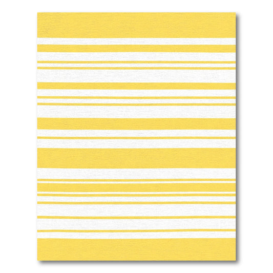Sunny Yellow White Horizontal Stripes Rug