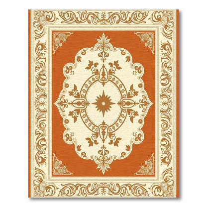 Terracotta And Cream Classic Medallion Rug