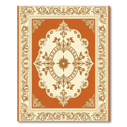 Terracotta And Cream Classic Medallion Rug