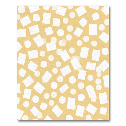 Golden Yellow Scattered Shapes Rug