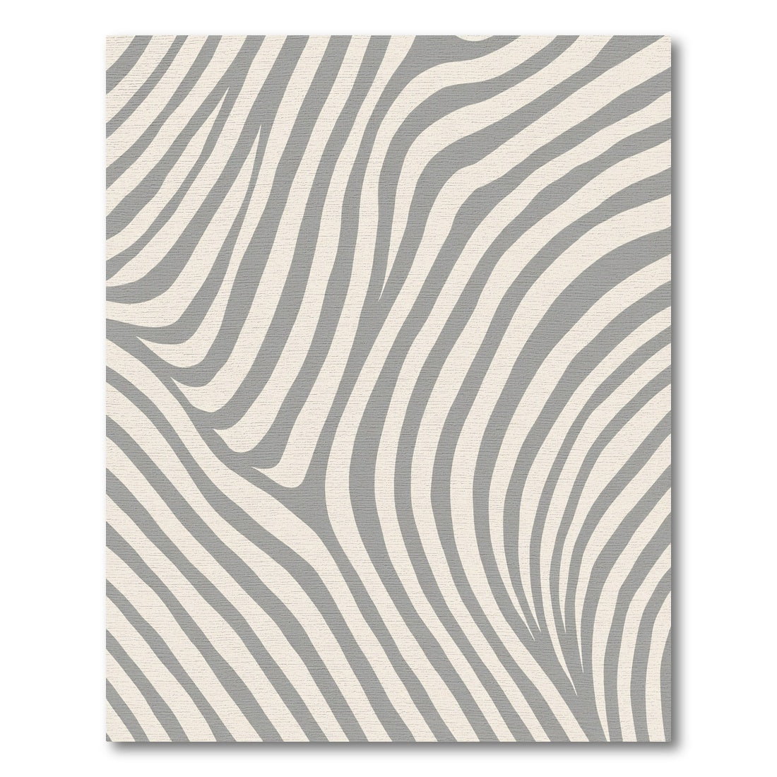 Soft Gray and Cream Curving Stripes Rug