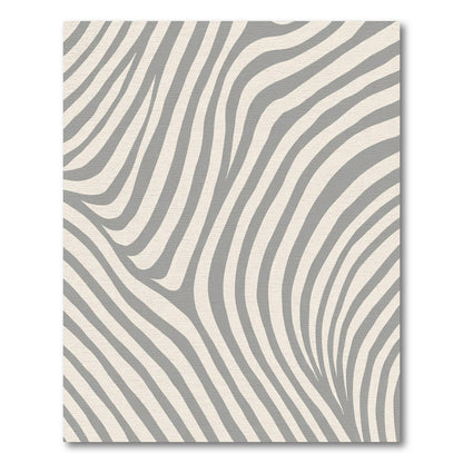 Soft Gray and Cream Curving Stripes Rug