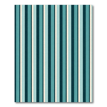 Aqua Teal Stripe Gradation Rug
