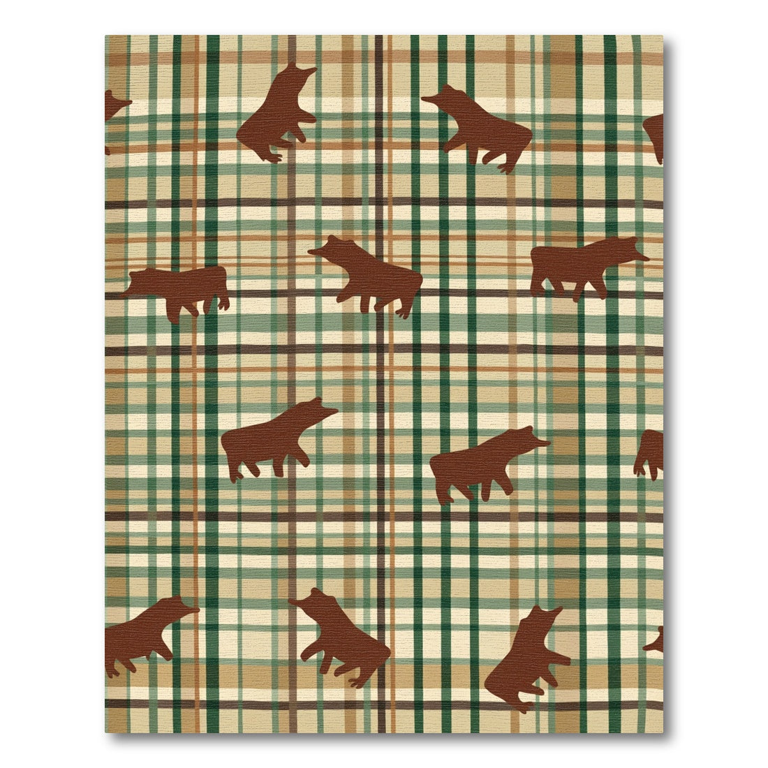 Brown Bear Plaid Composition Rug