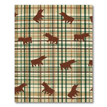Brown Bear Plaid Composition Rug