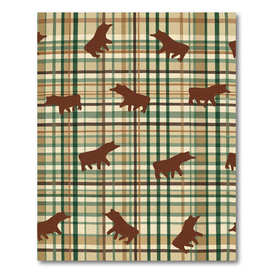 Brown Bear Plaid Composition Rug