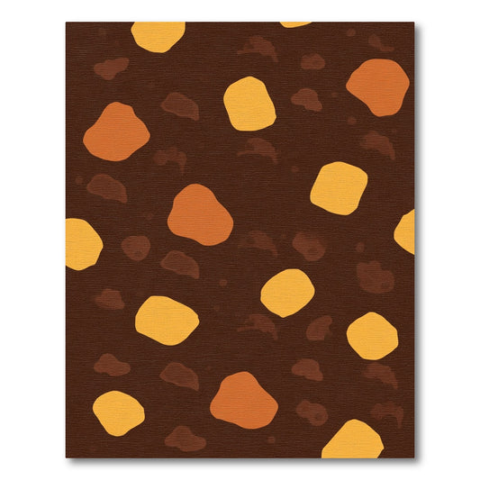 Earthy Speckled Ochre Organic Shapes Rug