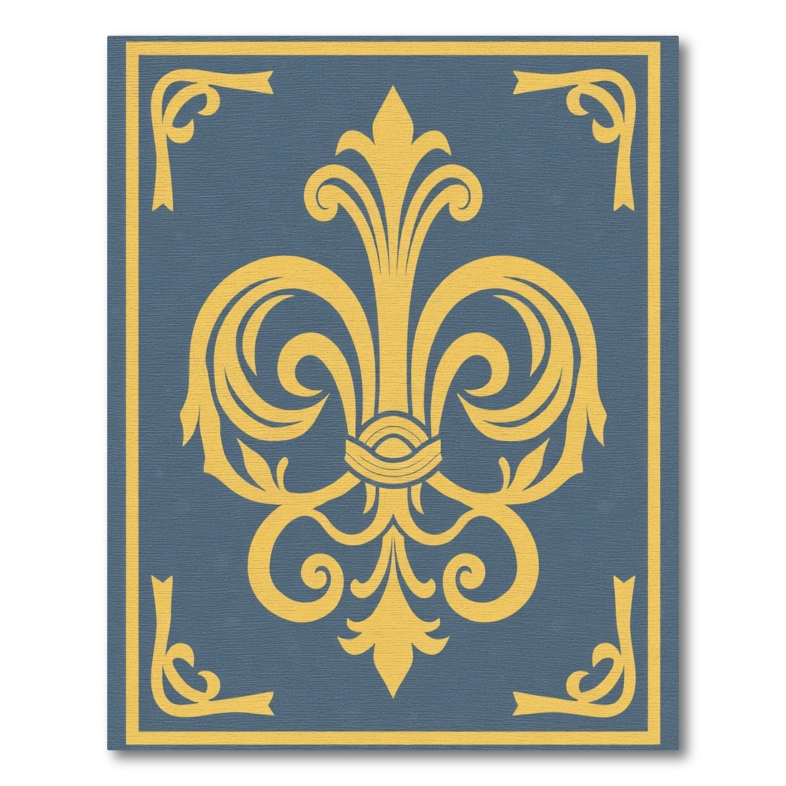 Golden Traditional Floral Blue Rug