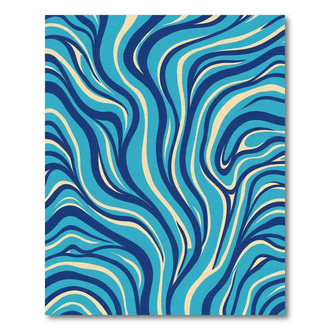 Abstract Blue Cream Swirl Rug