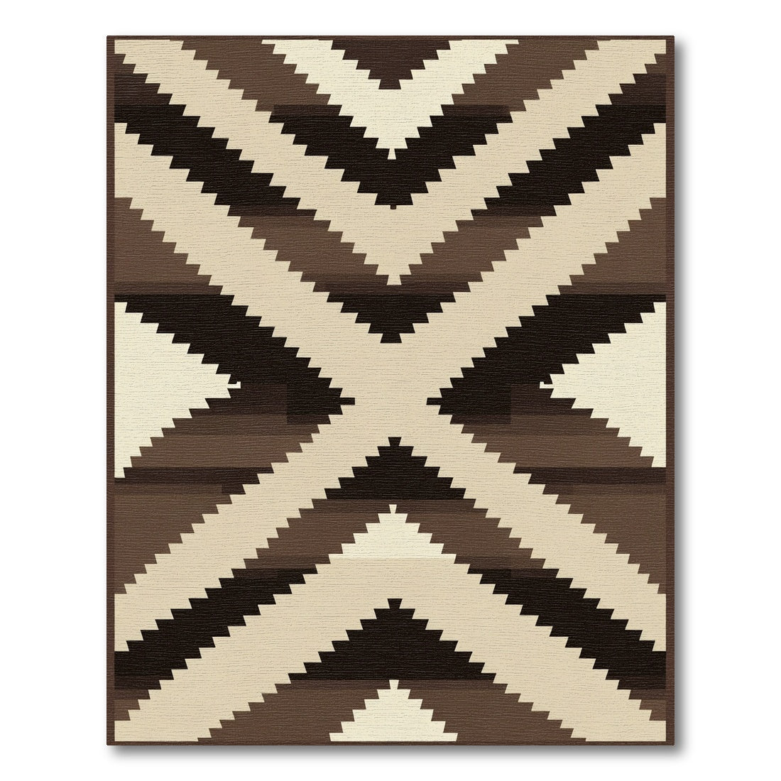 Rustic Earth Tones Chevron Rug