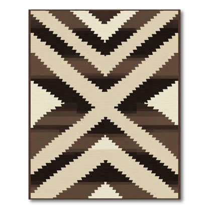 Rustic Earth Tones Chevron Rug