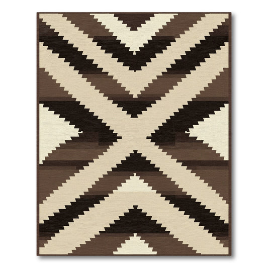 Rustic Earth Tones Chevron Rug