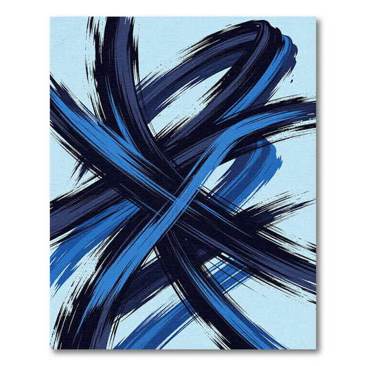 Bold Blue Abstract Swirl Rug