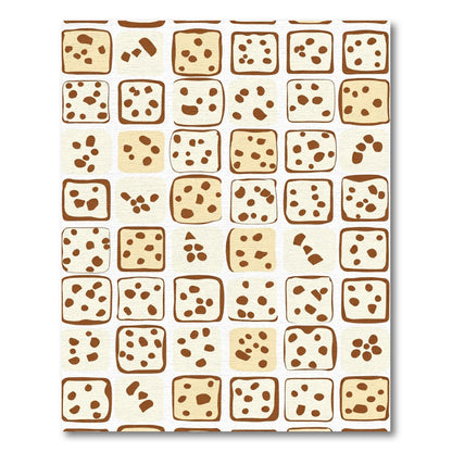 Ivory Tan Speckled Squares Composition Rug