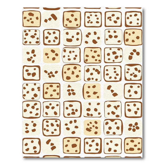 Ivory Tan Speckled Squares Composition Rug