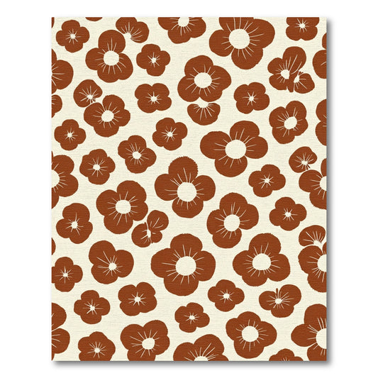 Brown Retro Floral Bloom Rug