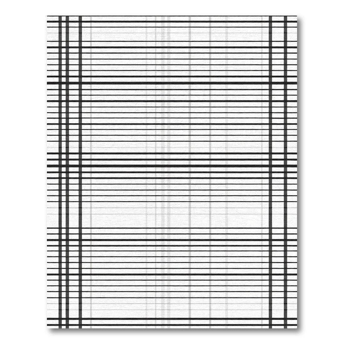 Monochrome Thin Plaid Grid Rug