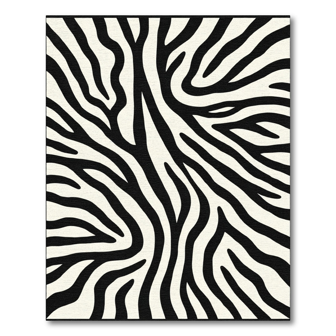 Abstract Black White Curving Stripes Rug