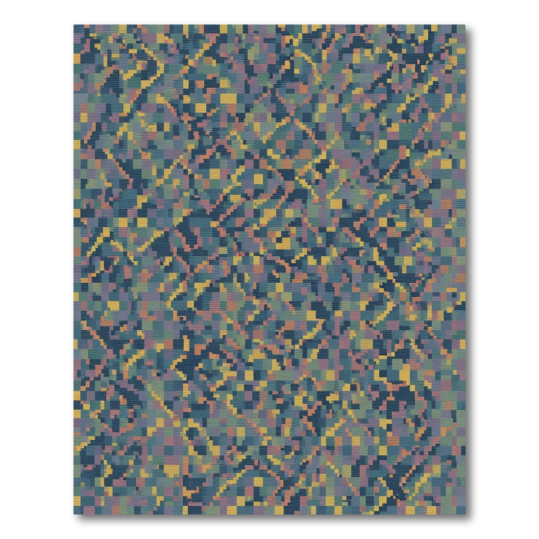 Earthy Tones Pixelated Diamond Rug