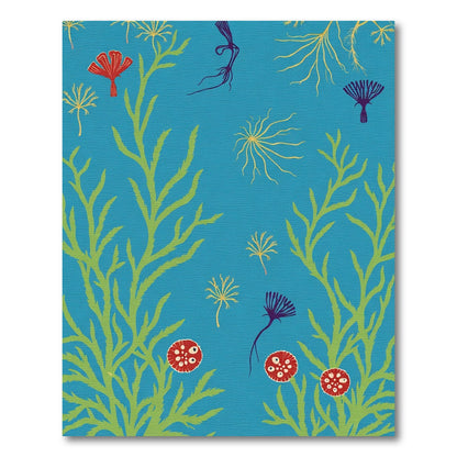 Teal Underwater Coral Bloom Rug