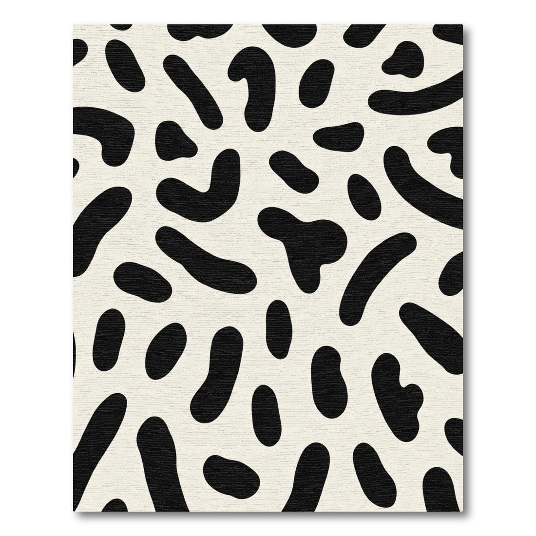 Abstract Black Organic Shapes Rug