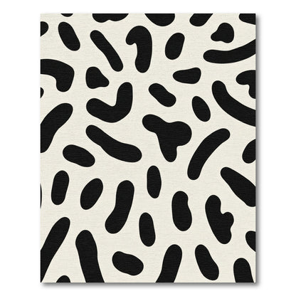 Abstract Black Organic Shapes Rug