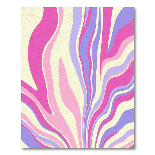 Retro Pink Purple Swirl Abstract Rug
